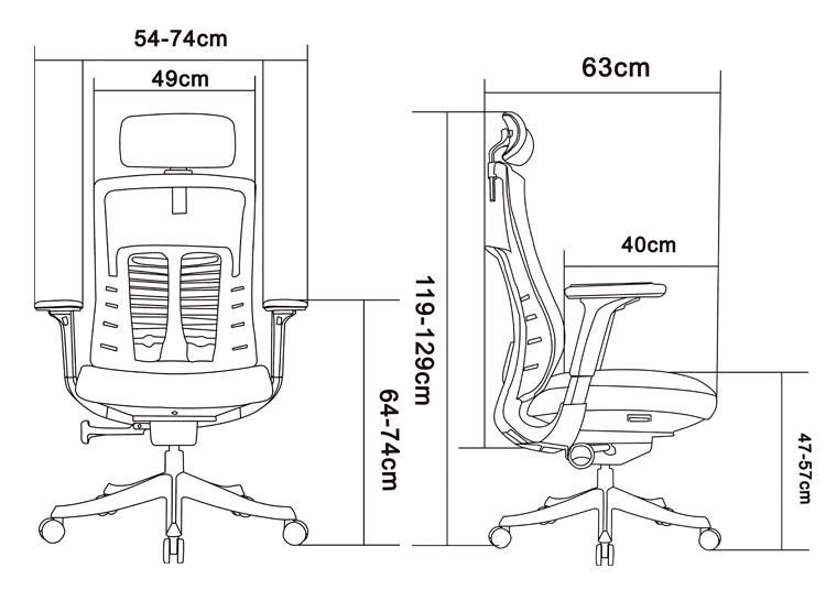 Modern Design Office Furniture Ergonomic Height Adjustable Mesh Chair Executive Office Chair with Lumbar Support