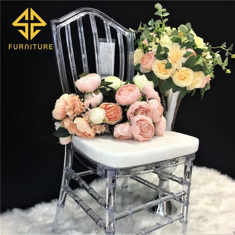 Wedding Event Hotel Dining Clear Crystal PC Resin Acrylic Ghost Chair