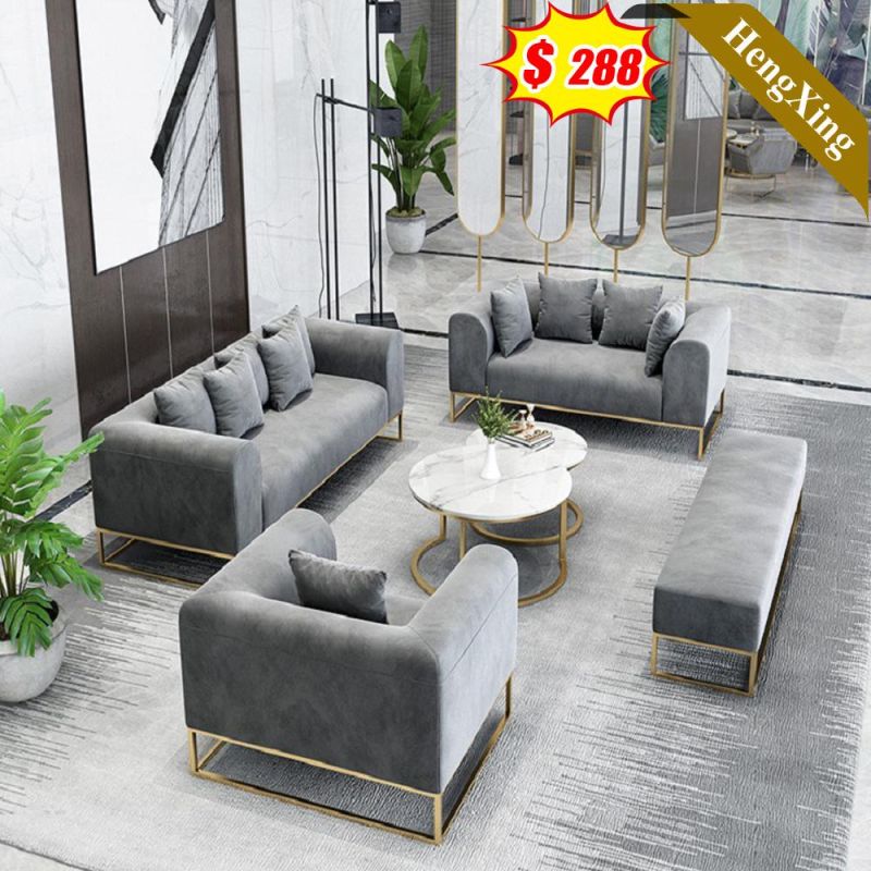 Chinese Modern Home Living Room Sofas Luxury Design Hotel Lobby Furniture Golden Legs Leisure Sofa