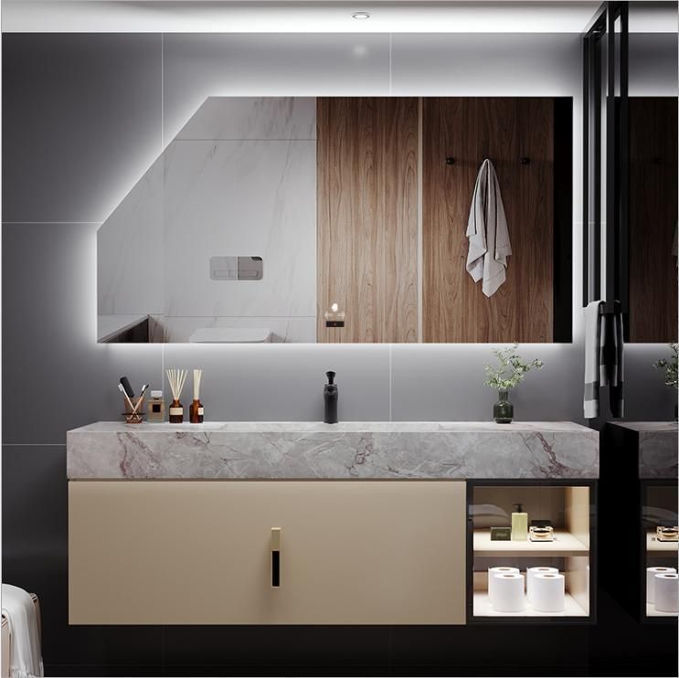 Nordic Modern Bathroom Vanity Bath Vanity Light Luxury Simple Rock Board Bathroom Vanity