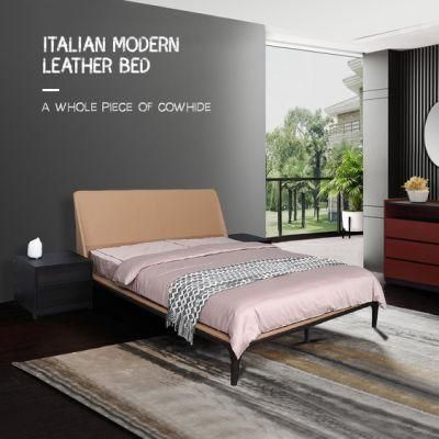 Modern Bedroom Hotel Office Wooden Metal Bed Home Furniture