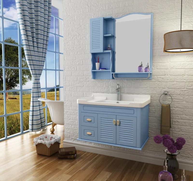 Floor Stand PVC Modern Bathroom Cabinets Vanities Hotel Bathroom Furniture