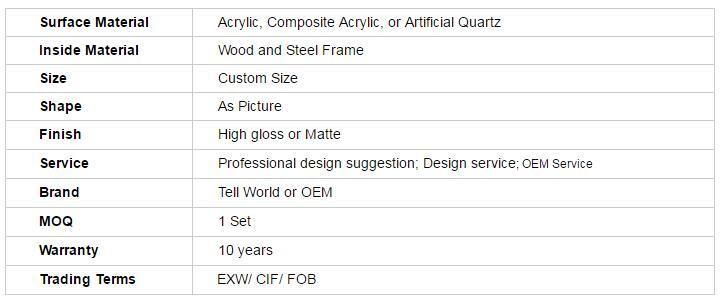 Modern Acrylic Solid Surface Executive CEO Office Desk