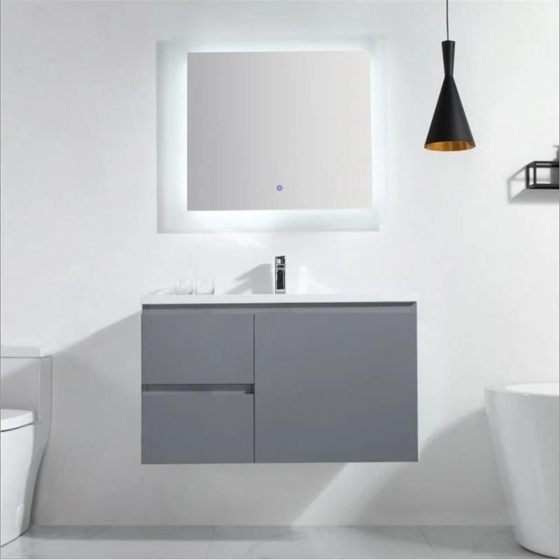 Simple Solid Wood Bathroom Furniture with Ceramics Top Modern Luxury