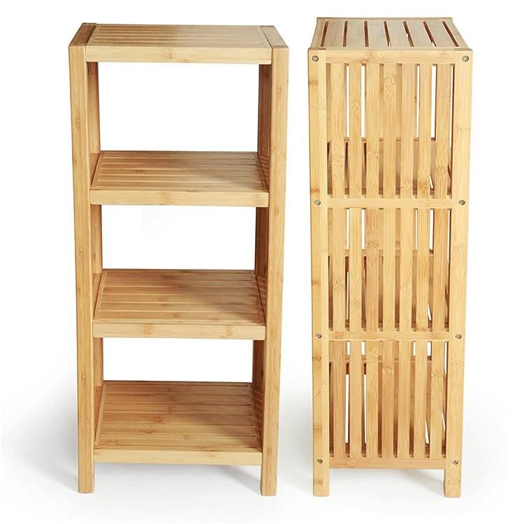 4-Tier Bamboo Rack Freestanding Bathroom Shelf