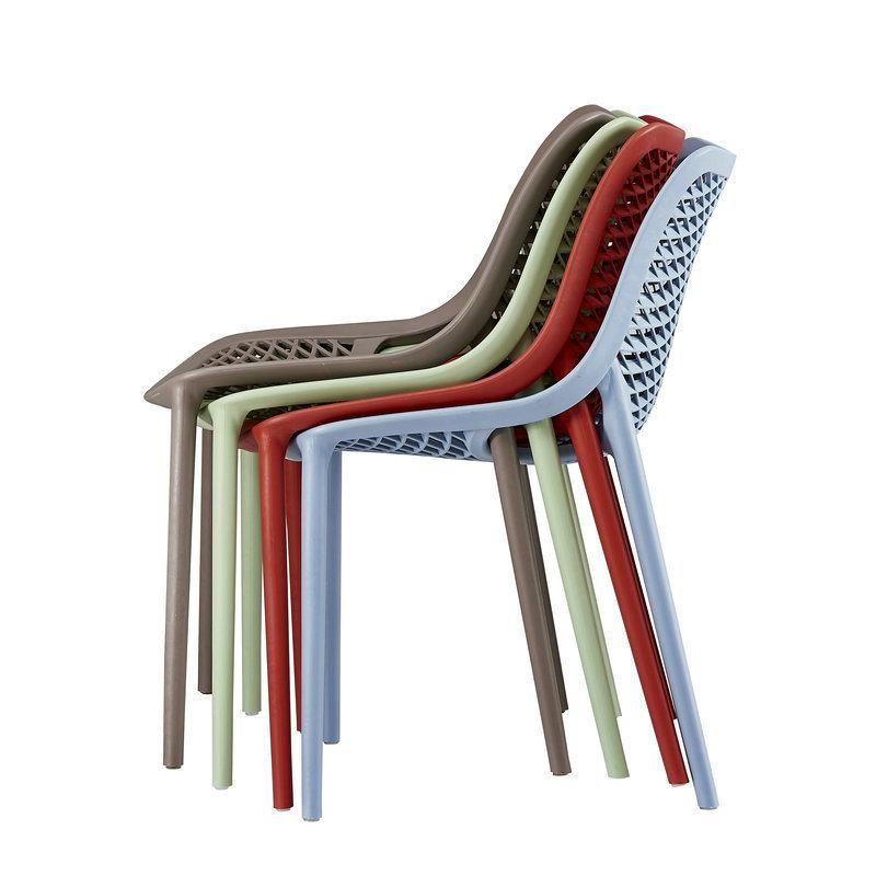 Home Outdoor Furniture PP Plastic Stacking Colorful Chair Air Plastic Chair for Garden