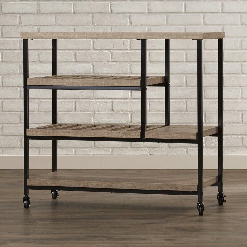 American Home Styles 4-Tier Kitchen Metal Leg Rolling Microwave Cart on Wheels Kitchen Trolley