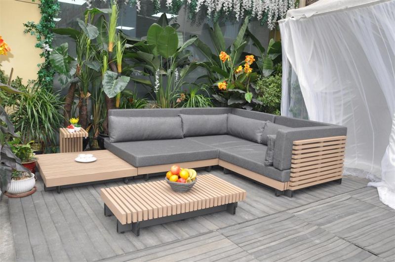 Modern Teakwood Garden Outdoor Custom Furniture Set Patio Fabric Sofa