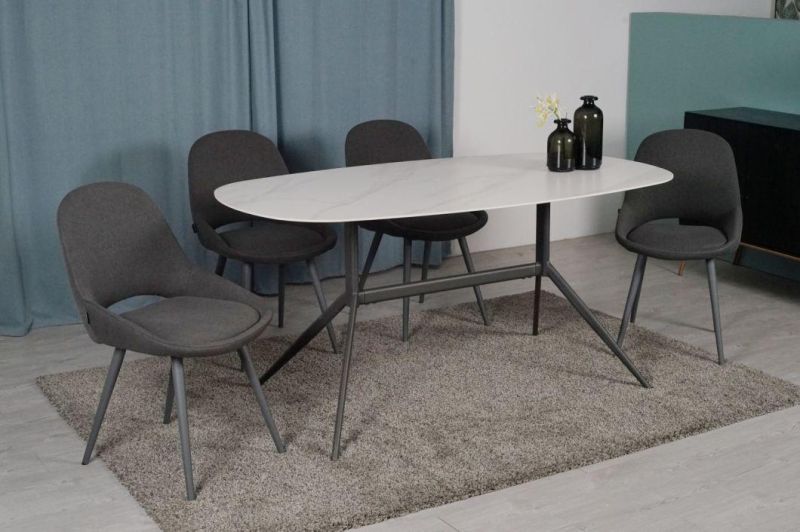 Dining Room Modern Minimalist Slate Oval Family Dining Table