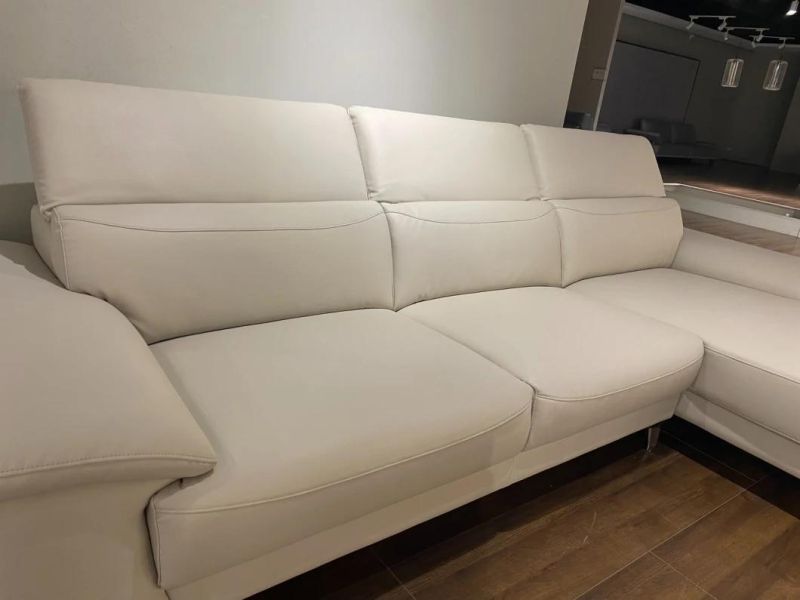 Chinese Modern Soft Furniture L Shape Sofa Modern Extra Comfort 4 Seater Leather Sofa (21052)