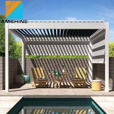 Modern Elegant Pergola Aluminium Louver Gazebo with Rain Wind Sensor