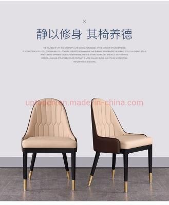 (SP-EC205) Wholesale Italian Style Leather Upholstered Modern Design Wooden Dining Chair
