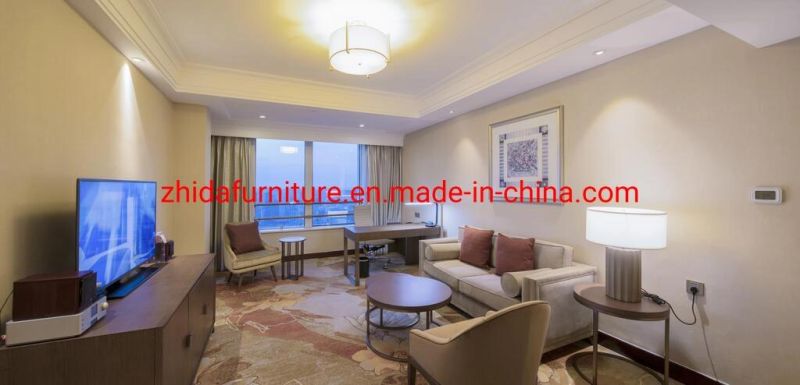 5 Star Luxury Apartment Commercial Hotel Furniture Living Room Furniture Master Bedroom Double King Size Wooden Bed