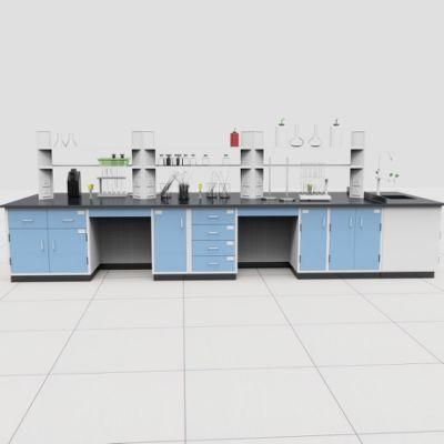 Biological Wood and Steel Lab Furniture with Sink, Hospital Wood and Steel Lab Bench with Paper/