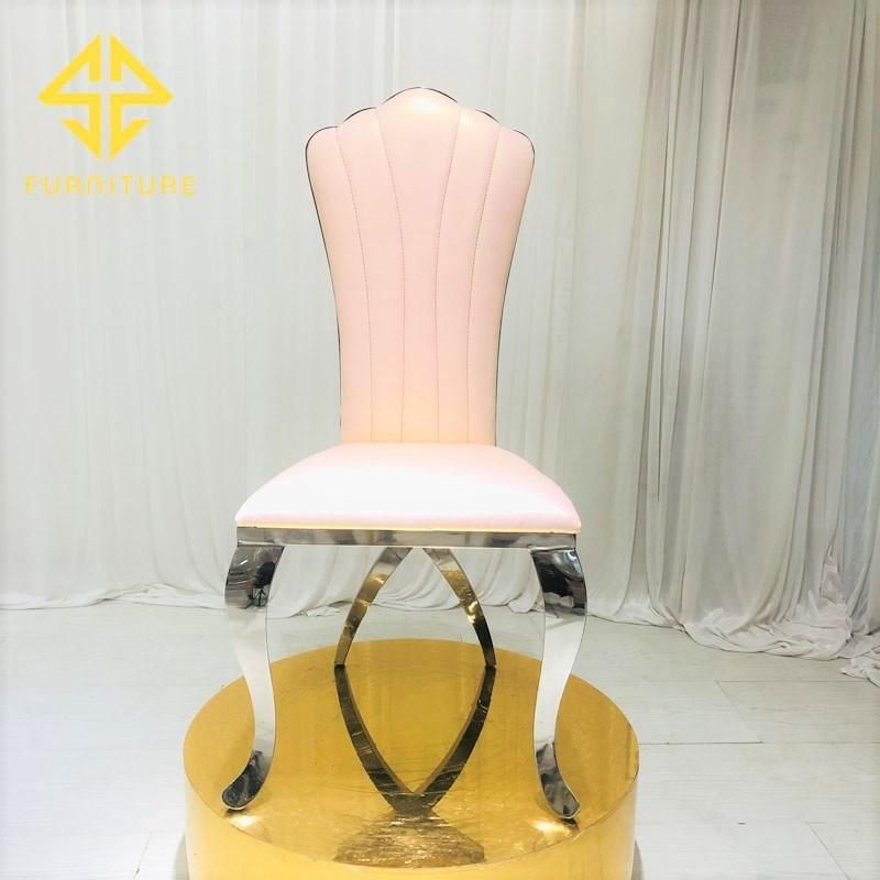 Factory Luxury X Leg Stainless Steel Dining Chair Hotel Furniture Wedding Events Chair