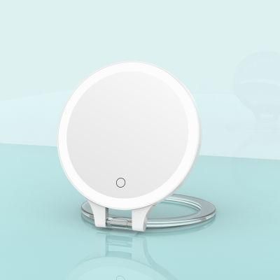 High Definition Double Sided USB Rechargeable LED Pocket Mirror 10X Magnifying Mirror