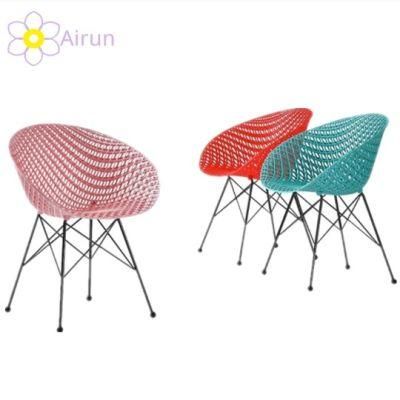 Plastic Armchair Beech Metal Legs Restaurant Chairs