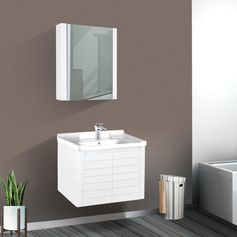 Black Modern and Simple Stainless Steel Bathroom Vanity with Mirror