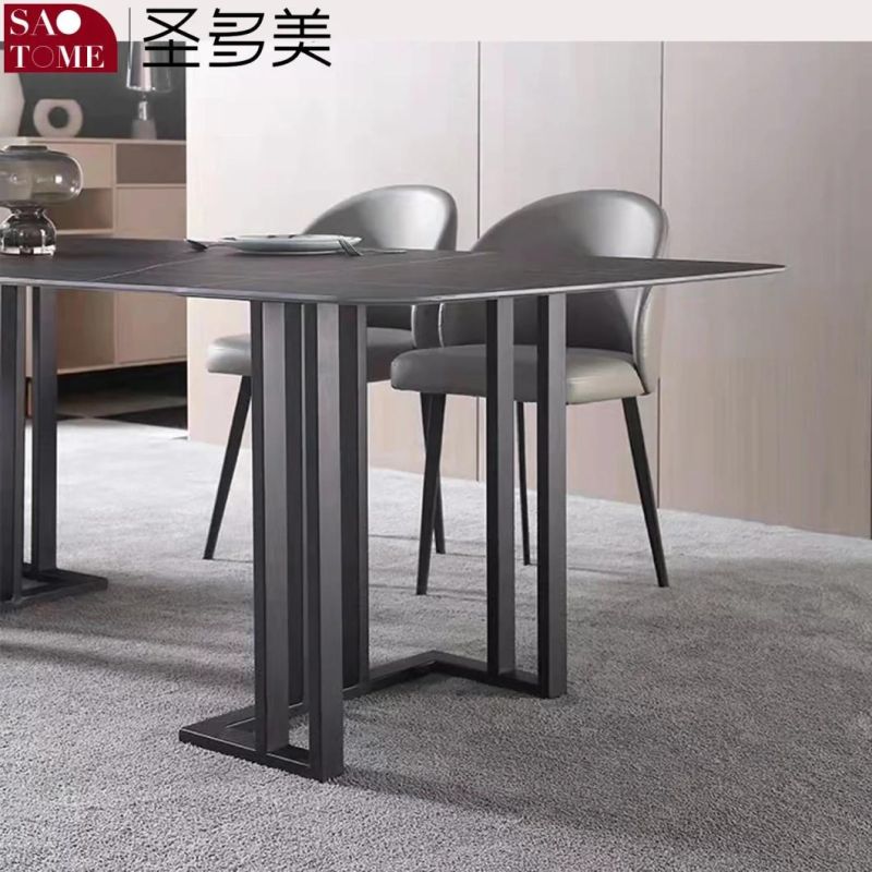 Modern Living Room Dining Room Furniture Carbon Steel Square Tube Vertical Bar Dining Table