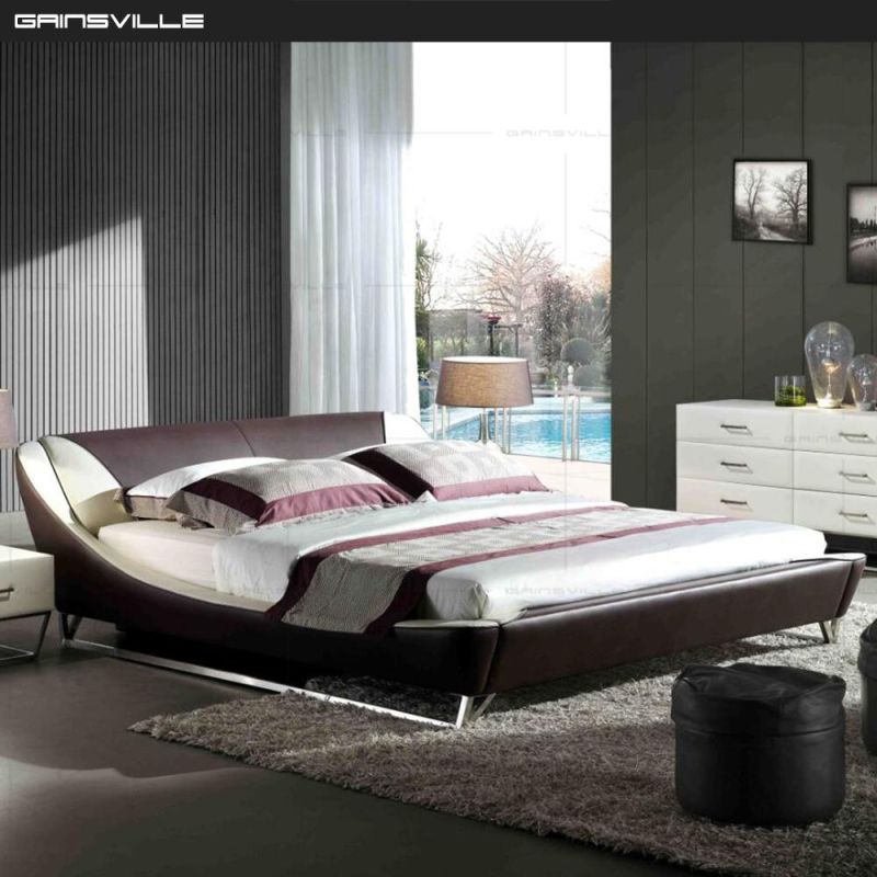 Modern Luxury Bedroom Furniture King Bed Leather Bed Wall Bed Gc1622