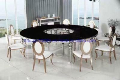 Commercial Table for Several People Dining Table Chair White Steel Wedding Banquet Chair