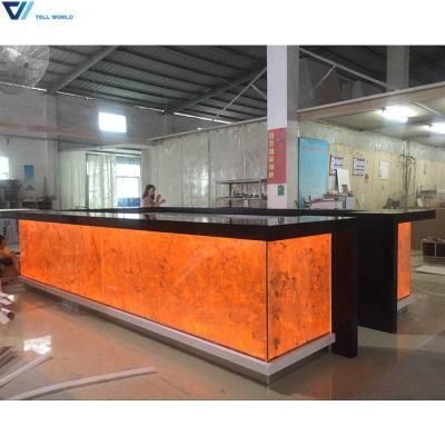 Solid Surface Restaurant Fastfood Illuminated LED Bar Counters