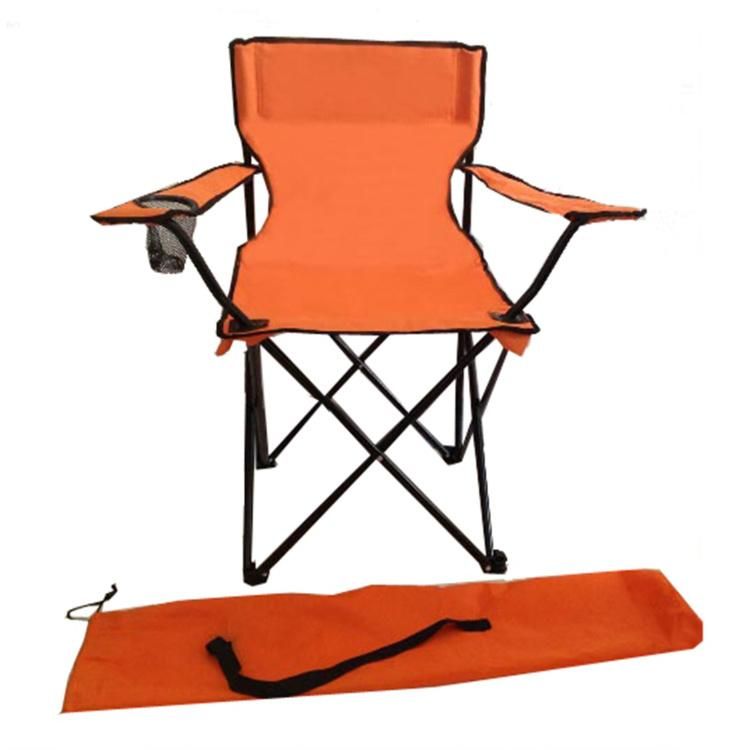 Outdoor Camping Chair Padded Quad Rod Chair Collapsible Steel Frame Portable