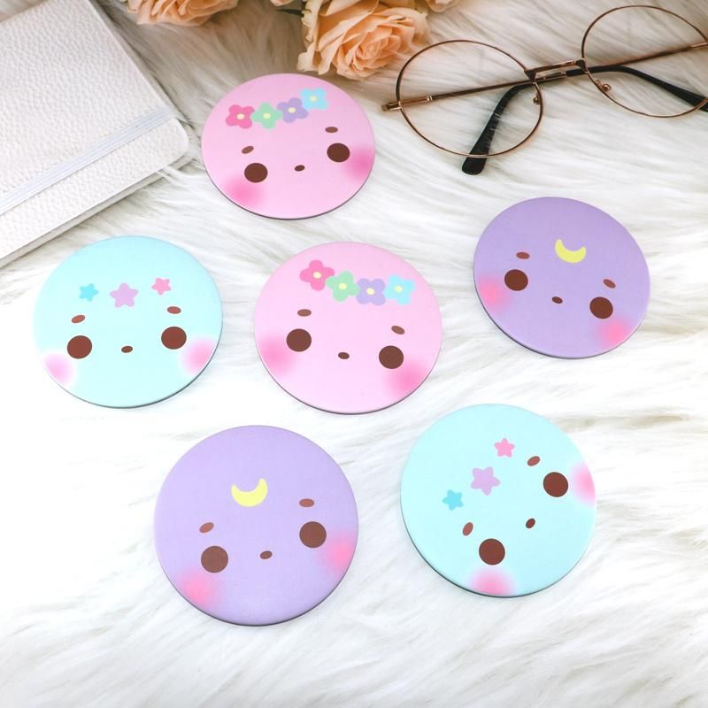 Cheap Gifts Vanity Mirror Custom Logo Portable Pocket Tin Plate Button Badge Make up Mirror