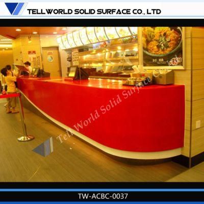 2016 Top Sales Custom Bar Counter Commercial Newly Design LED Orange Lighted Kfc Bar Counter with Light