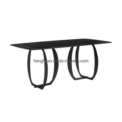 Modern Decoration Design Special Shape Metal Furniture Legs Marble Dining Table