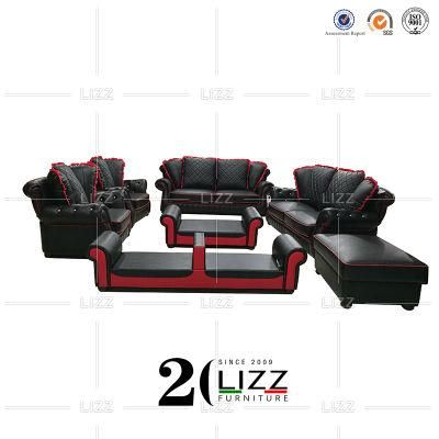 Italian Modern Chesterfield Home Living Room Furniture Leisure Genuine Leather Sofa