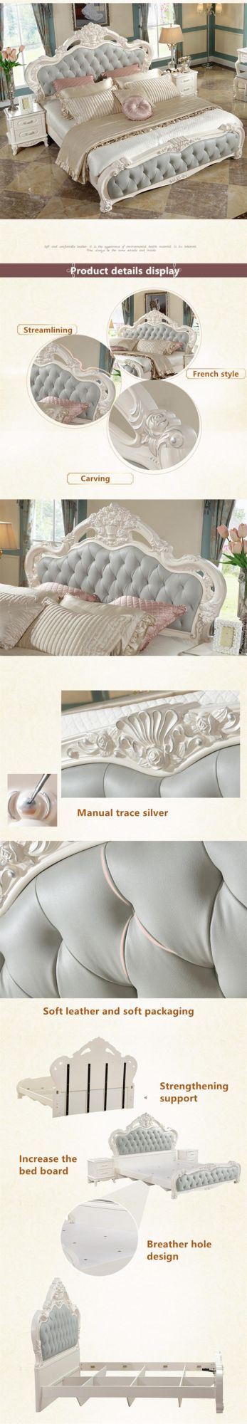 Double #Bed French Style Bedroom Furniture 0181-4