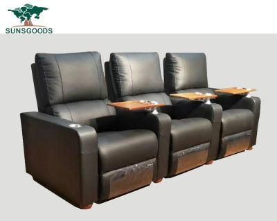 New Design Black Colour Classic Cinema Recliner Chair Foshan Sofa Furniture