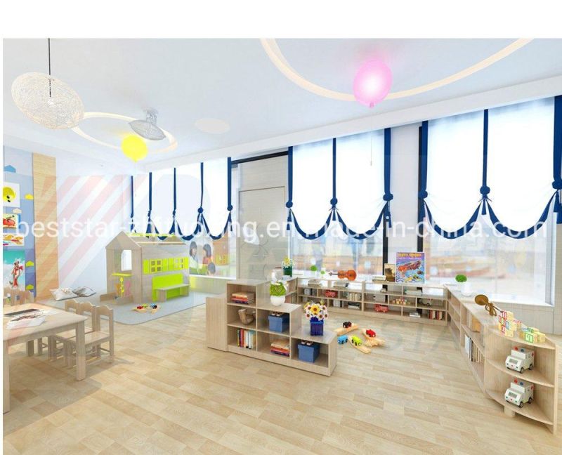 Children Toy Storage Cabinet,Kindergarten and Preschool Furniture Cabinet, Kids Room Cabinet Cabinet, Wooden Daycare Cabinet with Plastic Box,Playroom Furniture