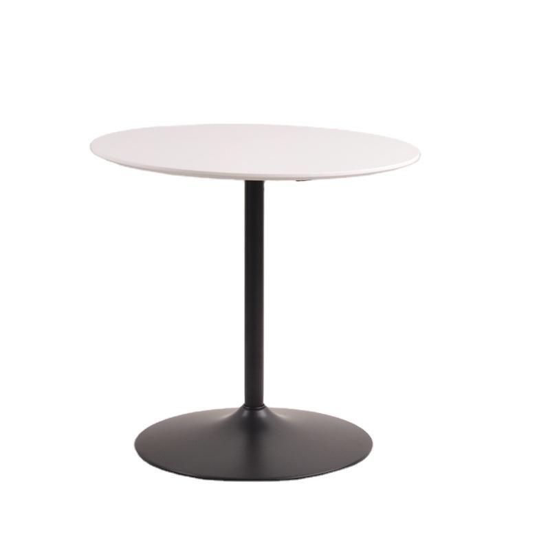 Modern Round White MDF Top Dining Table for Small Apartment Hotel Restaurant Kitchen