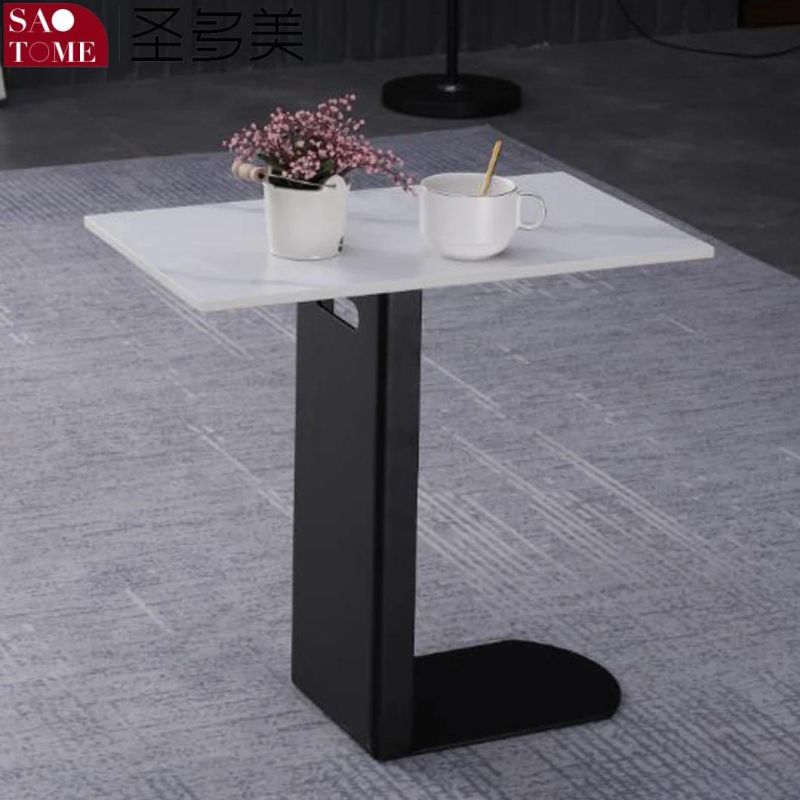 Modern Simple Luxury Leisure Living Room Furniture L-Shaped Base Slate/Marble Small Coffee Table