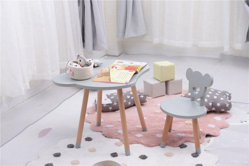 Little Bear Kindergarten Kids Wooden Table and Chair Set Children Furniture