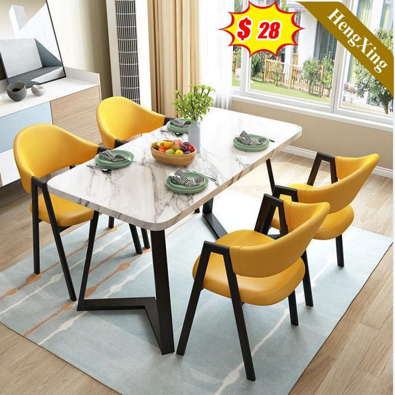 High Quality Modern Customized Dining Table with Wood Legs Melamine Laminated