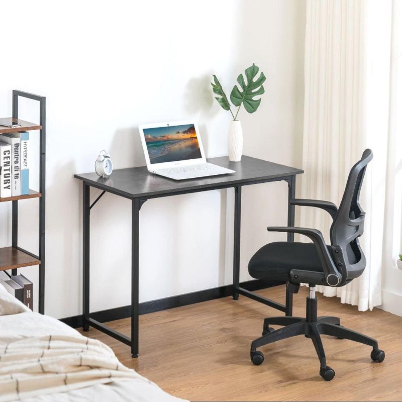 Home Office Computer Writing Study Table, Modern Simple Style Laptop PC Workstation, Metal Frame, Easy to Assemble