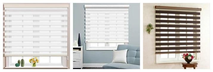 100% Polyester Fabric Manual Blackout Shade Roller Blinds Blackout Zebra Blinds