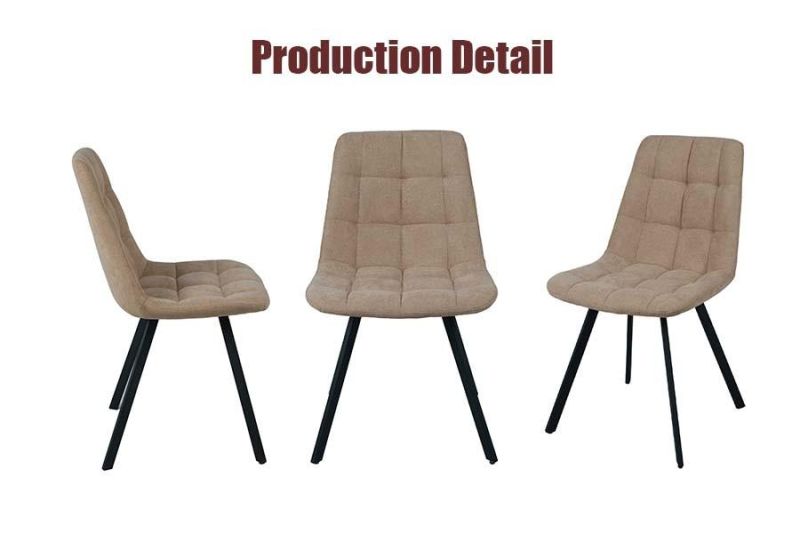 High Quality Modern Home Living Room Indoor Furniture Fabric Dining Chair with Spraying Legs