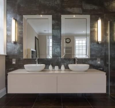 Contemporary Bathroom White Wall Mount Vanity Cabinets with Vessel Sink