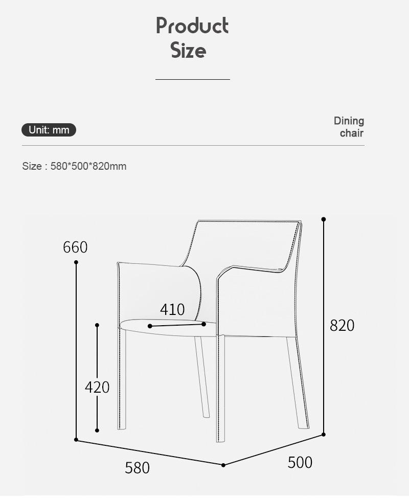 Modern Leisure Restaurant Furniture Kitchen Upholstered Dining Chair with Arms