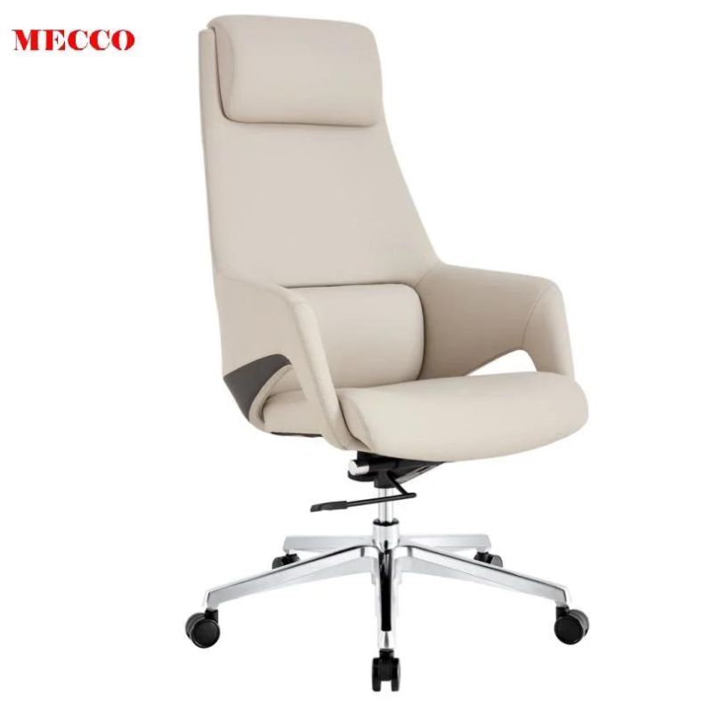 Luxury High Back PU Boss Manager Executive Vintage Over Sized Brown Office Faux Reclining Desk Wooden Office Swivel Reclining Genuine Leather Chairs