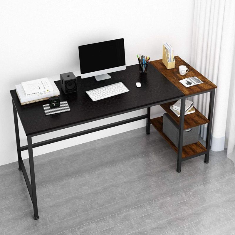 Modern Office Desk Wooden Home Office Table Office Furniture Computer Desk Executive Table Metal Steel in Brown