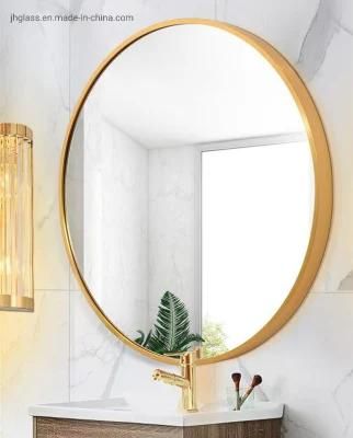 Hot Selling 20 in X 20 in Satin Golden Round Aluminum Alloy Framed Bathroom Vanity Mirror