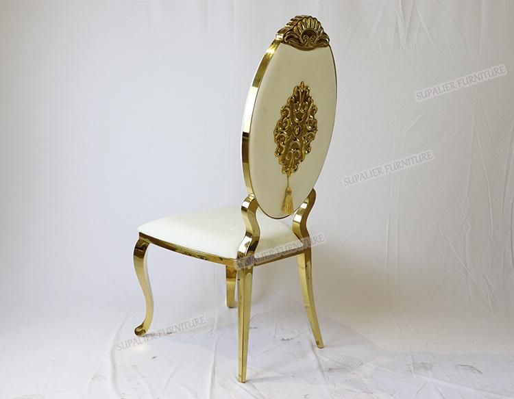 Luxury Gold Metal Frame Wedding Dining Chair for Banquet