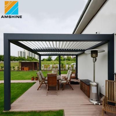 Remote Control Waterproof Opening Roof Louver Garden Pergola Camping Tent Aluminium Canopy Patio Covering Modern Gazebo