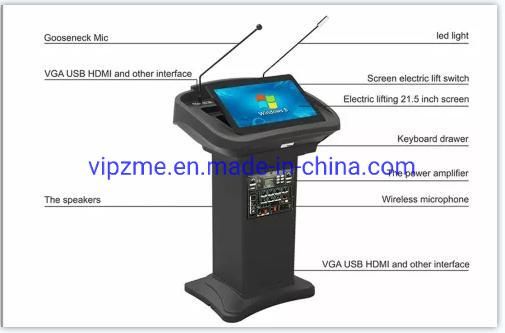 Audio Visual Smart Lectern Interactive E Podium for Meeting Room with CE