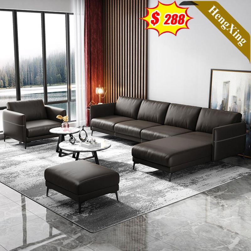 Simple Design Modern Home Furniture Living Room L Shape Sofa Set Manager Office PU Leather 1/2/3 Seat Sofa